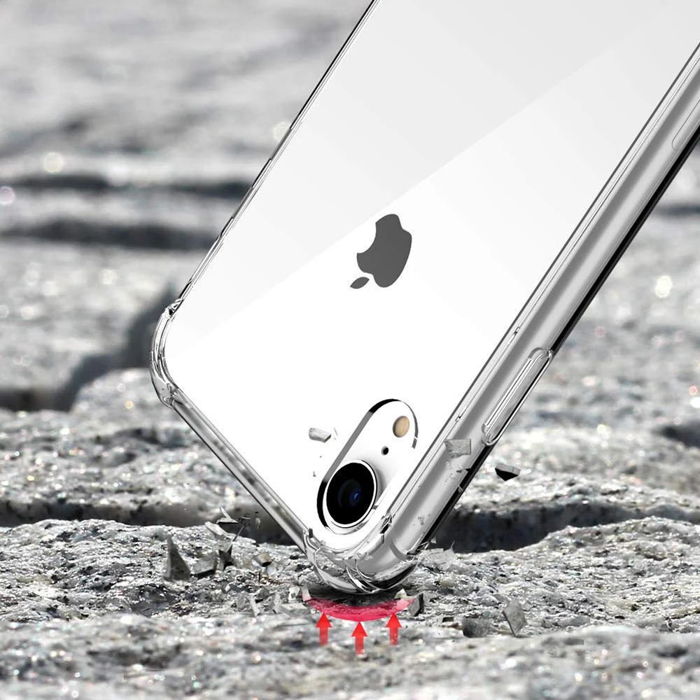 Мягкий прозрачный чехол для iPhone 11 Pro Max X XR XS тонкий амортизирующий угловой бампер