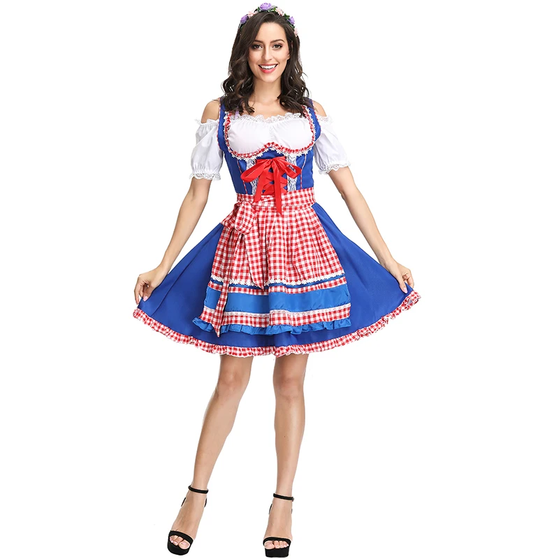 German Bavarian Oktoberfest Beer Girl Costume Fashion Plaid Oktoberfest Maid Cosplay Wench Biergarten Uniform Outfit
German Bavarian Oktoberfest Beer Girl Costume Fashion Plaid Oktoberfest Maid Cosplay Wench Biergarten Uniform Outfit
