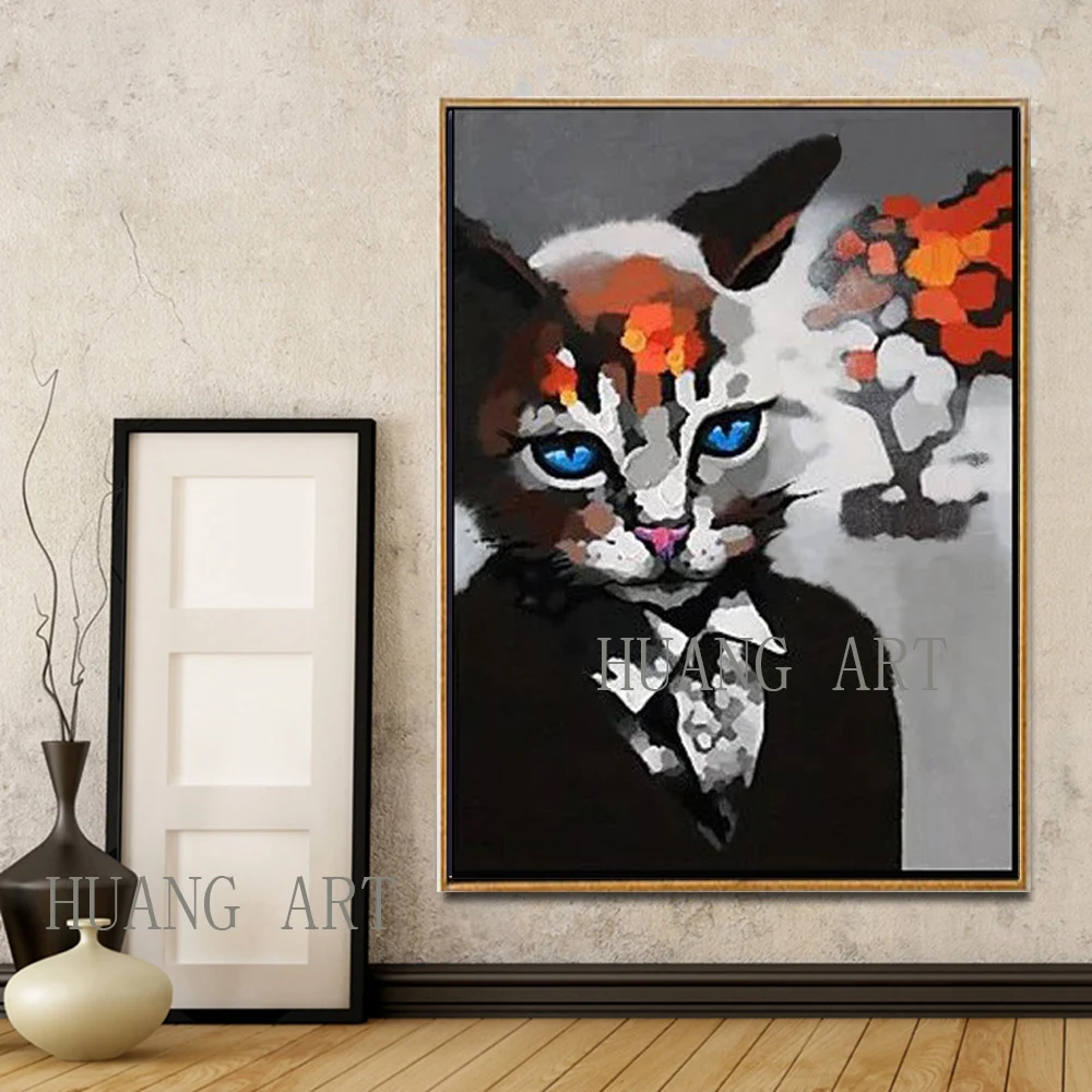 Excellent Quality Handpainted Abstract Wall Artwork Beautiful Animal Cat Oil Paintings on Canvas Handmade Knife Palette Painting
Excellent Quality Handpainted Abstract Wall Artwork Beautiful Animal Cat Oil Paintings on Canvas Handmade Knife Palette Painting