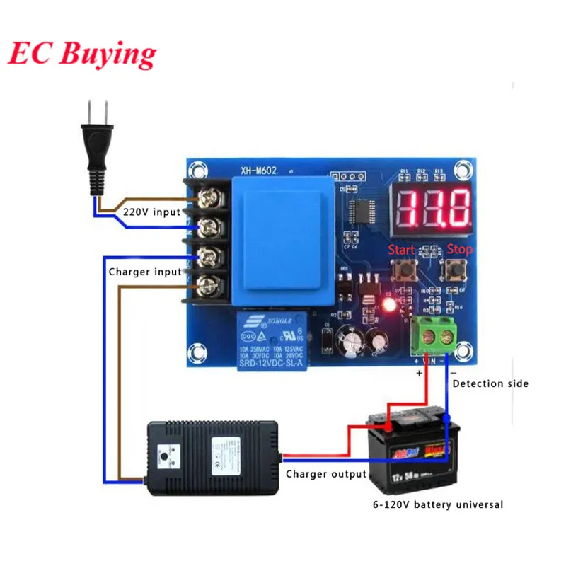 XH-M602 CNC Lithium Battery LED Digital Tube Charging Control Switch Module Automatic Charger Protection Board 3.7-120V
XH-M602 CNC Lithium Battery LED Digital Tube Charging Control Switch Module Automatic Charger Protection Board 3.7-120V