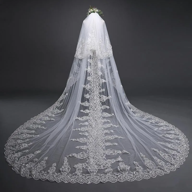 Charming Bridal Veils White/Ivory Long Train Applique Edge Two Layers Blush Face Wedding Veils with Combs Bridal Accessories
Charming Bridal Veils White/Ivory Long Train Applique Edge Two Layers Blush Face Wedding Veils with Combs Bridal Accessories