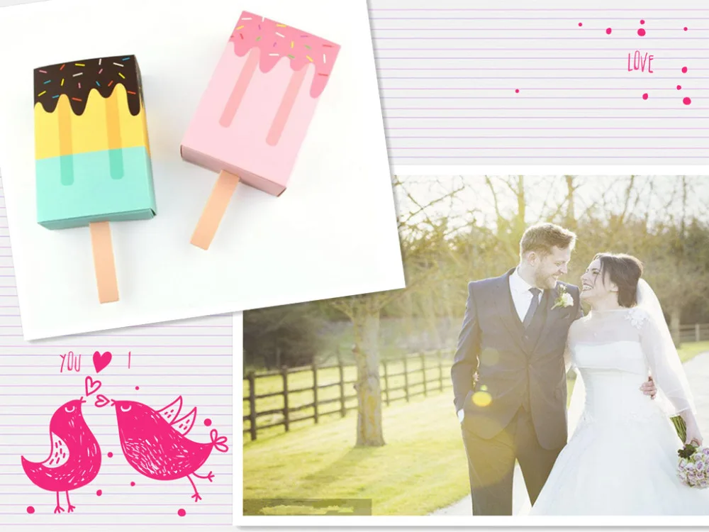 50PCS DIY cute Ice cream shape gift candy box favor boxes Popsicle Candy Folding Paper Box For Baby shower kids Party Supplies
50PCS DIY cute Ice cream shape gift candy box favor boxes Popsicle Candy Folding Paper Box For Baby shower kids Party Supplies