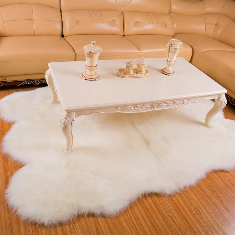 Фото Большой коврик из овечьей кожи белый меховой ковер для гостиной спальни ковры