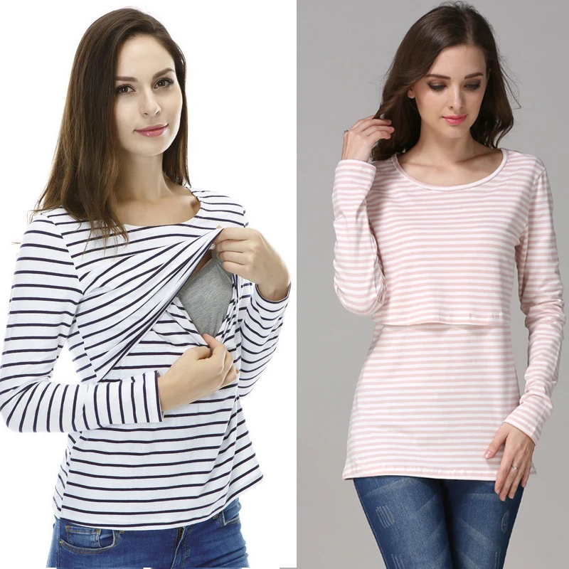 Long Sleeve Maternity Clothing Cotton Breastfeeding Shirt Lactation Nursing Tops Pregnant Women Wholesale 2Pc/Lot Freeshipping
Long Sleeve Maternity Clothing Cotton Breastfeeding Shirt Lactation Nursing Tops Pregnant Women Wholesale 2Pc/Lot Freeshipping