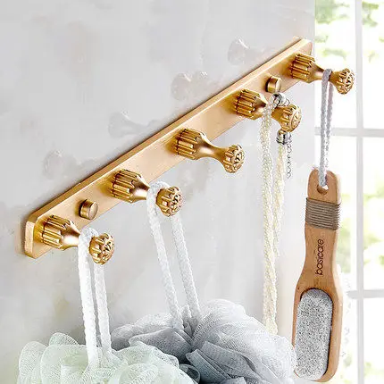 Robe Hooks 3-5 Row Clothes Hooks Aluminum Gold/White Wall Mounted Nail Punched Clothes Rack Nail Hook Key Hanger Bath Hardware
Robe Hooks 3-5 Row Clothes Hooks Aluminum Gold/White Wall Mounted Nail Punched Clothes Rack Nail Hook Key Hanger Bath Hardware