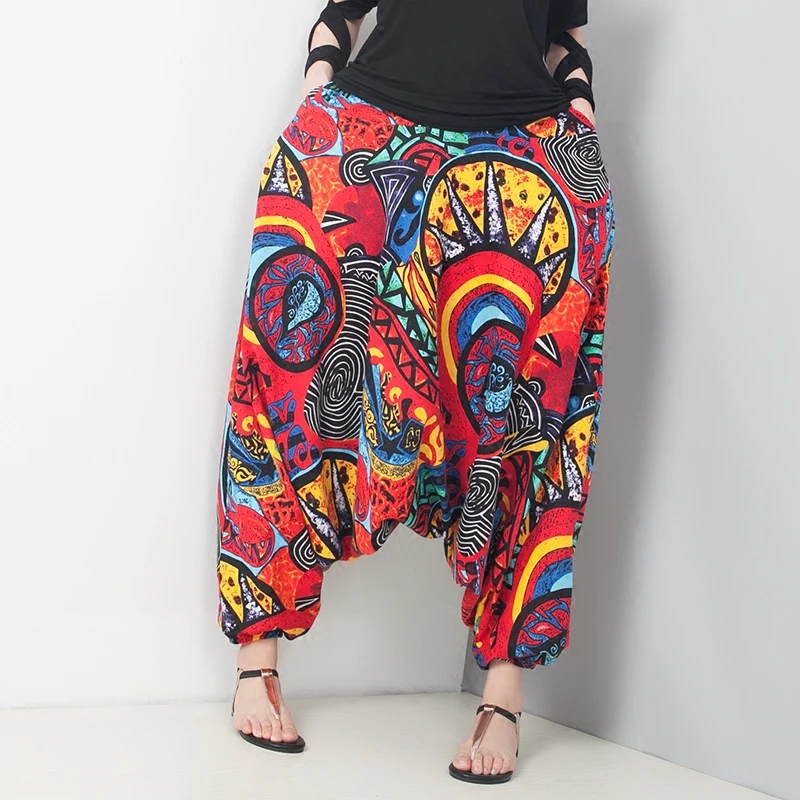 Lotus printing Big crotch trousers cotton and linen loose large size lantern pants casual pants national wind harem pants
Lotus printing Big crotch trousers cotton and linen loose large size lantern pants casual pants national wind harem pants
