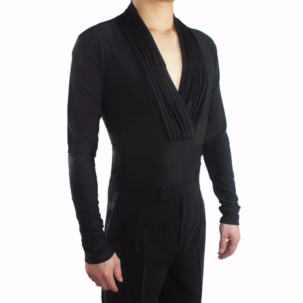 2019 Front Chest Fold Latin Dance Tops V Collar Black Ballroom Clothes Men Stage Competition Adult Male Latin Dance Wear VDB638
2019 Front Chest Fold Latin Dance Tops V Collar Black Ballroom Clothes Men Stage Competition Adult Male Latin Dance Wear VDB638