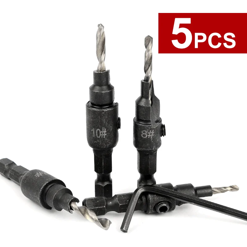4 Pcs/set Countersink Drill Bit Set with Quick Change Hex Shank High Speed Steel Carbon Steel Counter Bore Woodworking Tool
4 Pcs/set Countersink Drill Bit Set with Quick Change Hex Shank High Speed Steel Carbon Steel Counter Bore Woodworking Tool