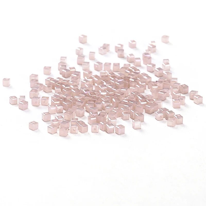 Новые Австрийские очаровательные стеклянные бусины Naked Pink AB 100 шт 2 мм квадратные