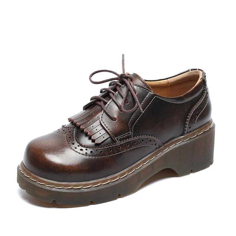QPFJQD Lace Up Women Tassels Oxfords Round Toe Vintage Female Flats Handmade Genuine Split Leather Carving Fringe Brogues Shoes
QPFJQD Lace Up Women Tassels Oxfords Round Toe Vintage Female Flats Handmade Genuine Split Leather Carving Fringe Brogues Shoes