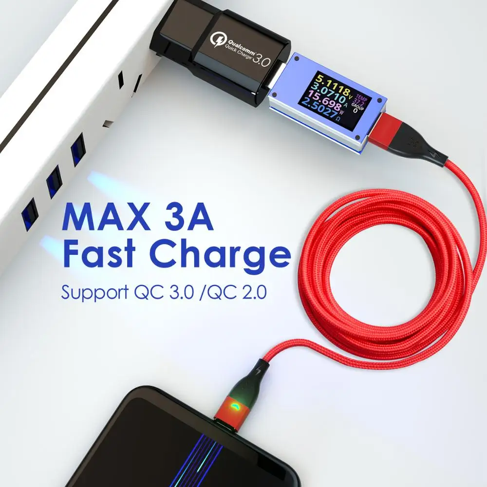 Магнитный зарядный кабель Ankndo USB Type-C мобильный телефон для быстрой зарядки