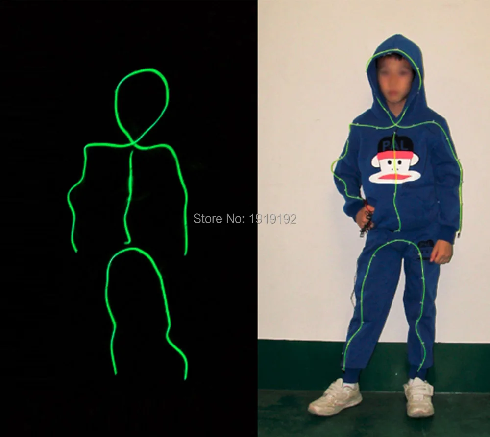 Детские костюмы EL/LED модные светящиеся одежды из электролюминесцентной