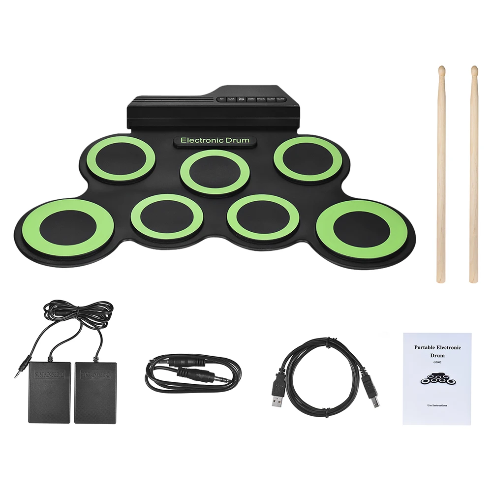 Foldable Electronic Drum 7 Pads USB Foldable Drum Digital Silicone Drum Pad Kit With Drum Sticks Foot Pedal
Foldable Electronic Drum 7 Pads USB Foldable Drum Digital Silicone Drum Pad Kit With Drum Sticks Foot Pedal
