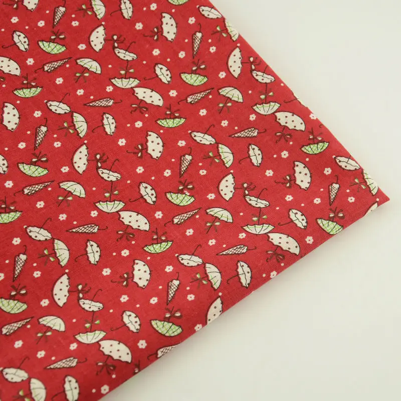 Cartoon Umbrella Designs Dark Red Cotton Fabric Pre-cut Fat Quarter Tecido Home Textile Tissu Telas Beginner's Practice Crafts
Cartoon Umbrella Designs Dark Red Cotton Fabric Pre-cut Fat Quarter Tecido Home Textile Tissu Telas Beginner's Practice Crafts