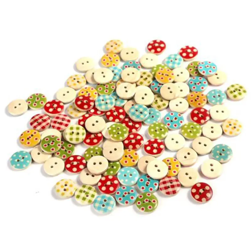 100PCS NEW Mixed color 15mm polka dot polka dot rustic plaid handmade diy accessories small wooden buttons Sewing Supplies
100PCS NEW Mixed color 15mm polka dot polka dot rustic plaid handmade diy accessories small wooden buttons Sewing Supplies