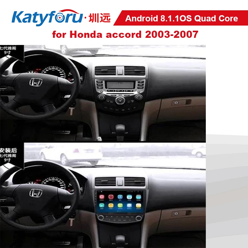 2 din Автомобильная магнитола на андроид для honda accord 2003 2007 с wifi 4 г 1080 p видео руль