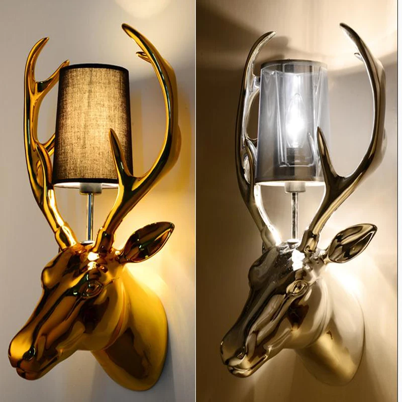 Modern brief style china deer wall lights fashion resin wall lamp with 4 colors E27 lamp holders
Modern brief style china deer wall lights fashion resin wall lamp with 4 colors E27 lamp holders