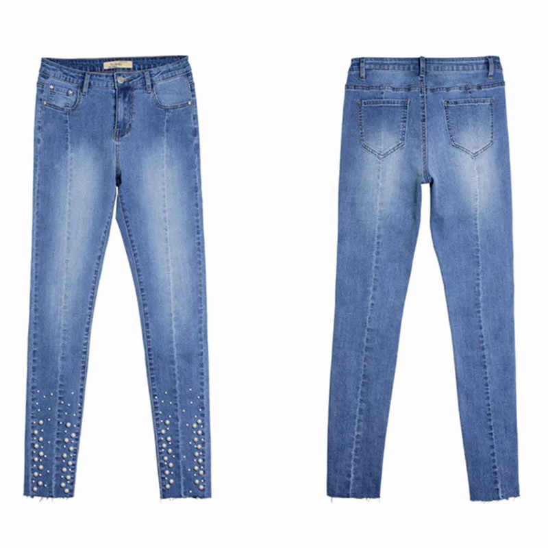 2018 Eyes Plus Size Vintage Beading Jeans Woman Fashion Elasticity Boyfriend High Waist Blue Jeans
2018 Eyes Plus Size Vintage Beading Jeans Woman Fashion Elasticity Boyfriend High Waist Blue Jeans