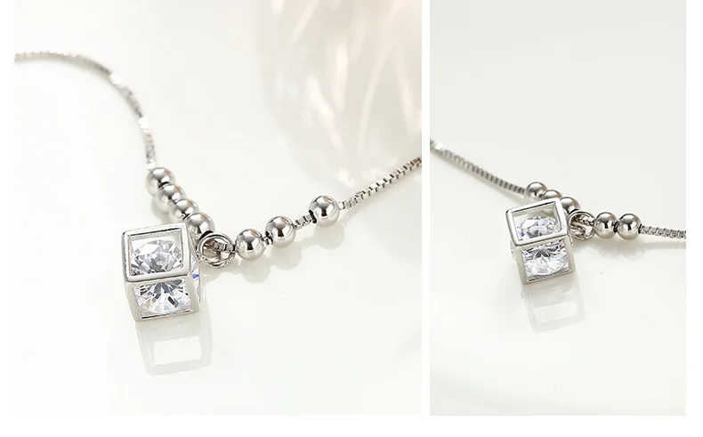 Fashion genuine S925 sterling silver square chain crystal anklet foot chain silver 925 Anklets for women beach foot jewelry
Fashion genuine S925 sterling silver square chain crystal anklet foot chain silver 925 Anklets for women beach foot jewelry