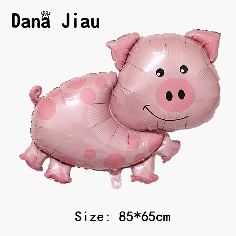 Фото DanaJiau новые Мультяшные шары из фольги свиньи розовый шар на тему зоопарка