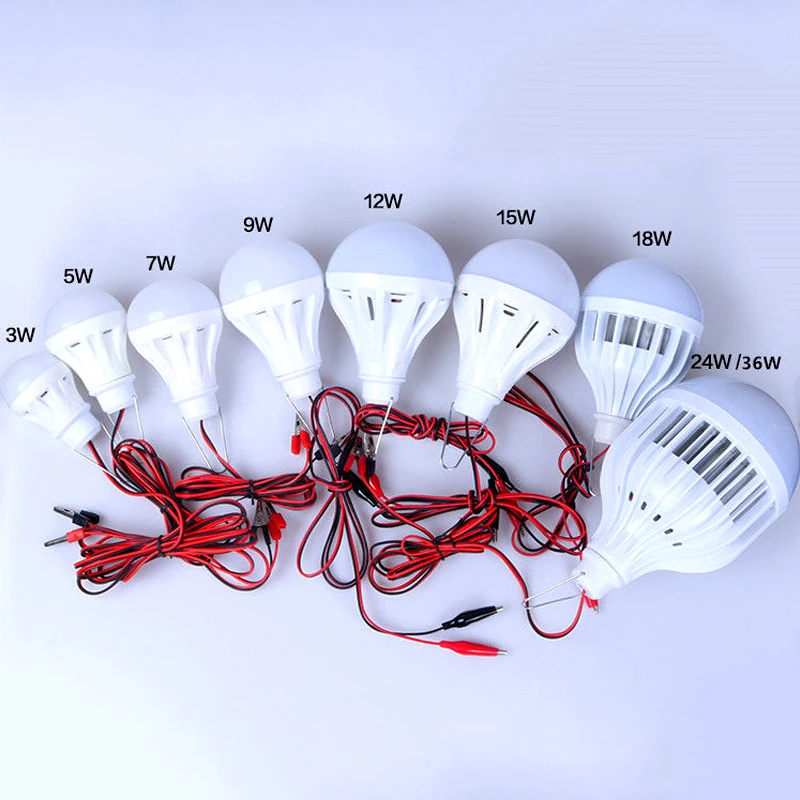 LED Bulbs Lamp DC12V 3w 5w 7w 9w 12w 15w 18w 24w 36w Home Camping Solar Hunting Emergency Outdoor Light bulb portable filament
LED Bulbs Lamp DC12V 3w 5w 7w 9w 12w 15w 18w 24w 36w Home Camping Solar Hunting Emergency Outdoor Light bulb portable filament