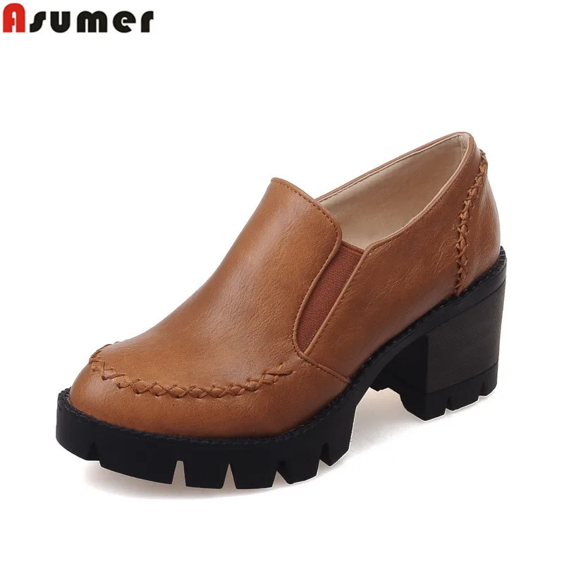 ASUMER/Большой размер 34-43, новые модные женские туфли-лодочки без застежек, женские туфли на платформе и толстом высоком каблуке
ASUMER/Большой размер 34-43, новые модные женские туфли-лодочки без застежек, женские туфли на платформе и толстом высоком каблуке