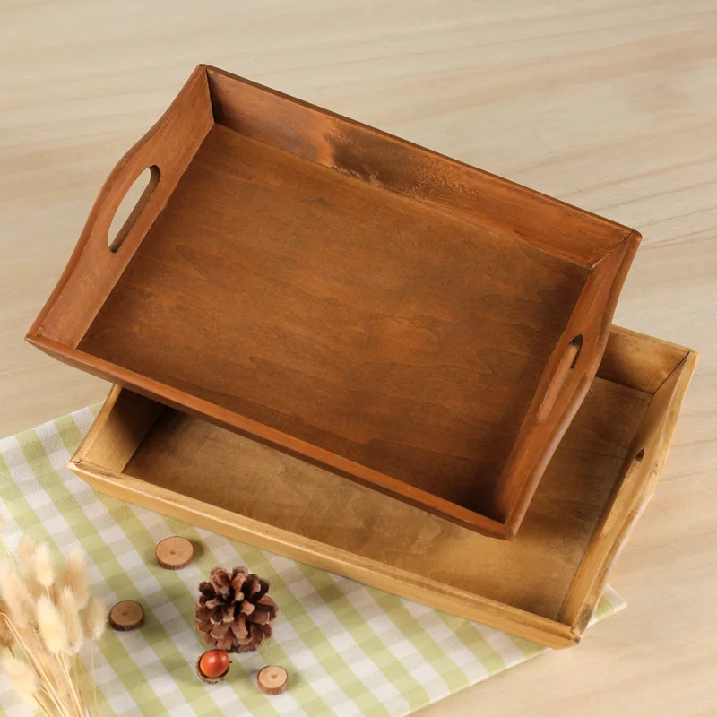 Wood Plate Food Tray Serving Dishes Fruit Basket Storage Box Retro Restaurant Fast Food Serving Tray Double Handle Kitchen Tools 
Wood Plate Food Tray Serving Dishes Fruit Basket Storage Box Retro Restaurant Fast Food Serving Tray Double Handle Kitchen Tools