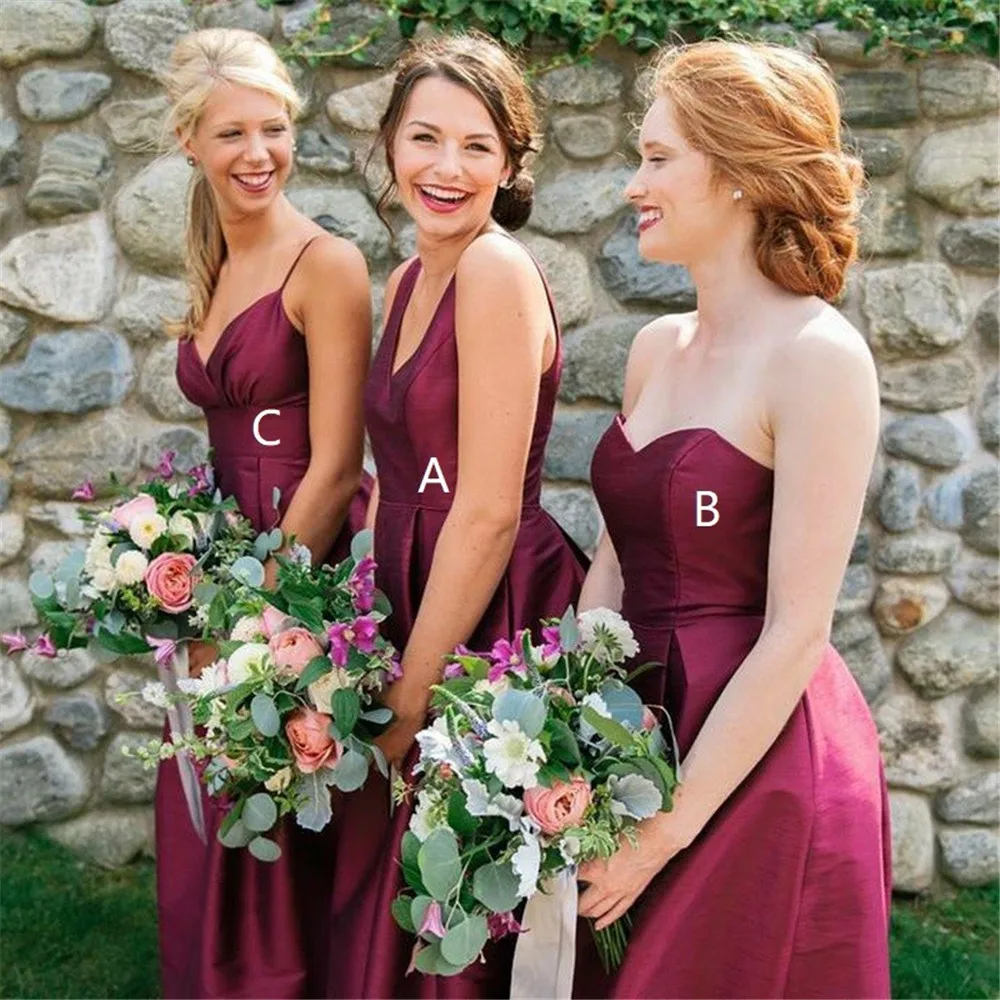 3 Style Purple Satin Bridesmaid Dresses V Neck A Line Sleeveless Long Wedding Party Gowns 2019 High Quality Maid Of Honor Dress
3 Style Purple Satin Bridesmaid Dresses V Neck A Line Sleeveless Long Wedding Party Gowns 2019 High Quality Maid Of Honor Dress
