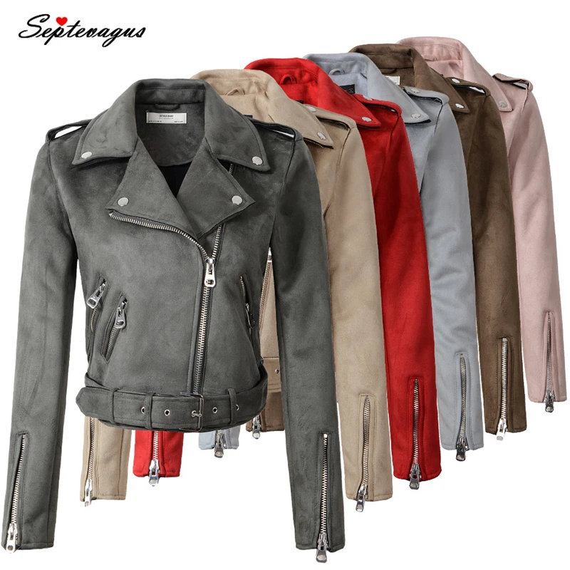 2019 New Women Fashion Autumn Winter Suede Faux Leather Jackets Lady Fashion Matte Motorcycle Coat Biker Gray Pink Beige Outwear
2019 New Women Fashion Autumn Winter Suede Faux Leather Jackets Lady Fashion Matte Motorcycle Coat Biker Gray Pink Beige Outwear