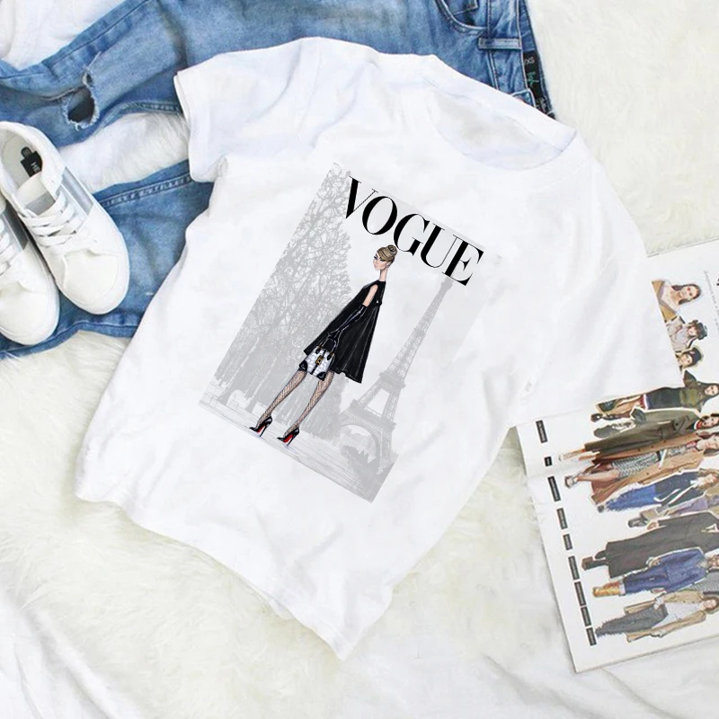 LUSLOS Vogue Paris Beaty Print T Shirt Fashion Women Summer Short Sleeve ONeck Tshirt Homme White Casual Loose Harajuku T-shirt
LUSLOS Vogue Paris Beaty Print T Shirt Fashion Women Summer Short Sleeve ONeck Tshirt Homme White Casual Loose Harajuku T-shirt