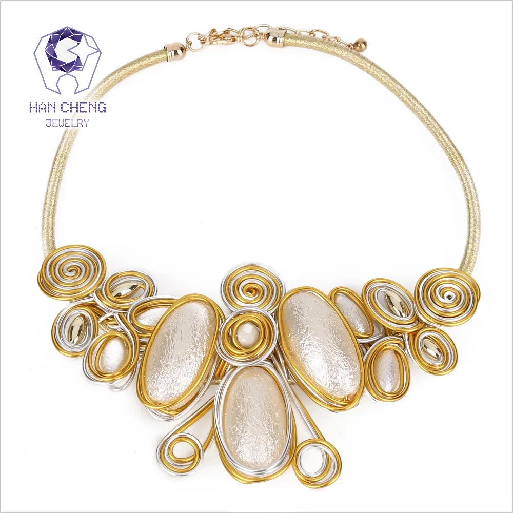 HanCheng Fashion Charm Rope Weave Golden Metal Resin Beads Pearl Choker Necklace Women Necklaces Statement Collar jewelry bijoux
HanCheng Fashion Charm Rope Weave Golden Metal Resin Beads Pearl Choker Necklace Women Necklaces Statement Collar jewelry bijoux