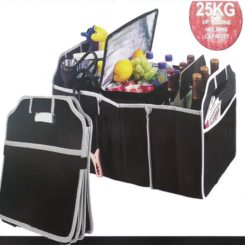 Фото Складной органайзер для багажника автомобиля вместительный ящик хранения