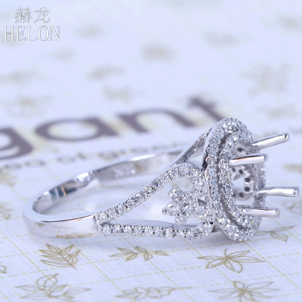 HELON Round 6.5-7mm Solid 10k White Gold 0.4ct Genuine Natural Diamonds Engagement Semi Mount Ring Exquisite Women Fine Jewelry 
HELON Round 6.5-7mm Solid 10k White Gold 0.4ct Genuine Natural Diamonds Engagement Semi Mount Ring Exquisite Women Fine Jewelry