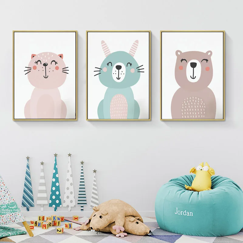 Cartoon Animal Wall Art Canvas Painting Nordic Posters and Prints Cat Bear Rabbit Nursery Wall Pictures Kids Room Bedroom Decor
Cartoon Animal Wall Art Canvas Painting Nordic Posters and Prints Cat Bear Rabbit Nursery Wall Pictures Kids Room Bedroom Decor