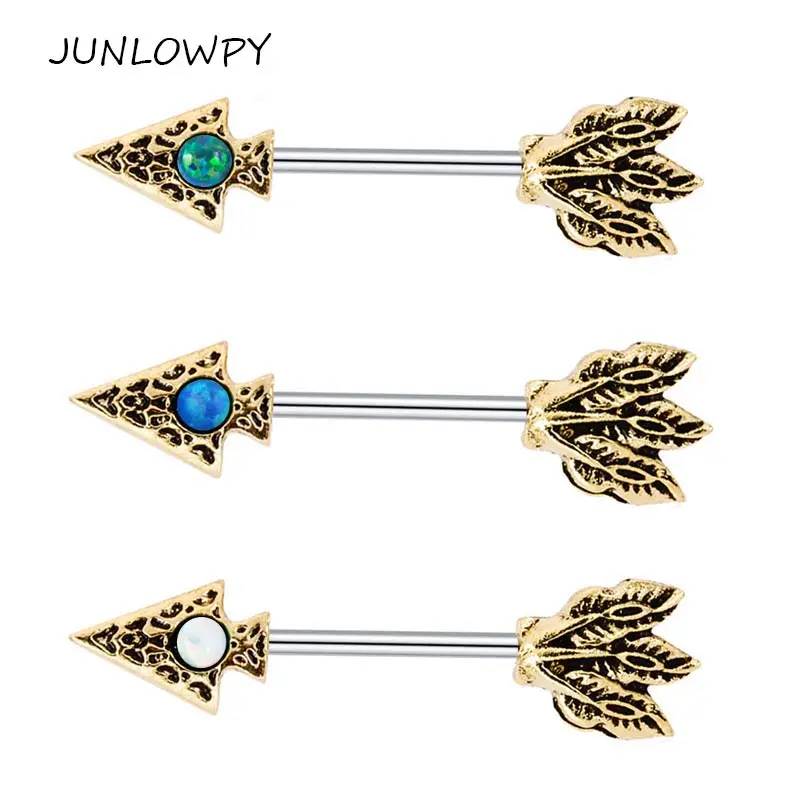 JUNLOWPY Opal Stone Arrow Nipple Bars 14G Stainless Steel Tragus Cartilage Piercing Barbell Ring Body Jewelry Women Men 20pcs
JUNLOWPY Opal Stone Arrow Nipple Bars 14G Stainless Steel Tragus Cartilage Piercing Barbell Ring Body Jewelry Women Men 20pcs