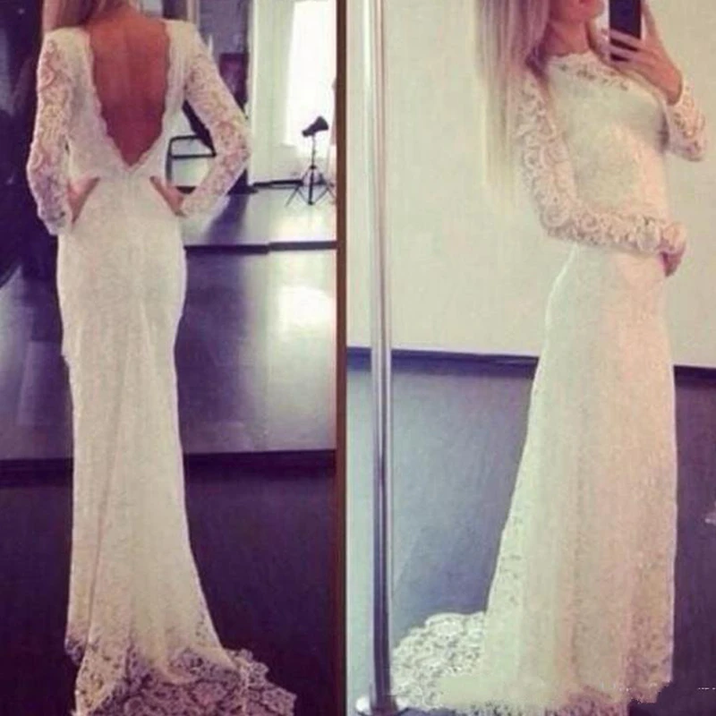 2021 Long Sleeve Full Lace Prom Dresses V Back Elegant Reception Gowns Evening Party Wear with Sweep Train Cheap
2021 Long Sleeve Full Lace Prom Dresses V Back Elegant Reception Gowns Evening Party Wear with Sweep Train Cheap