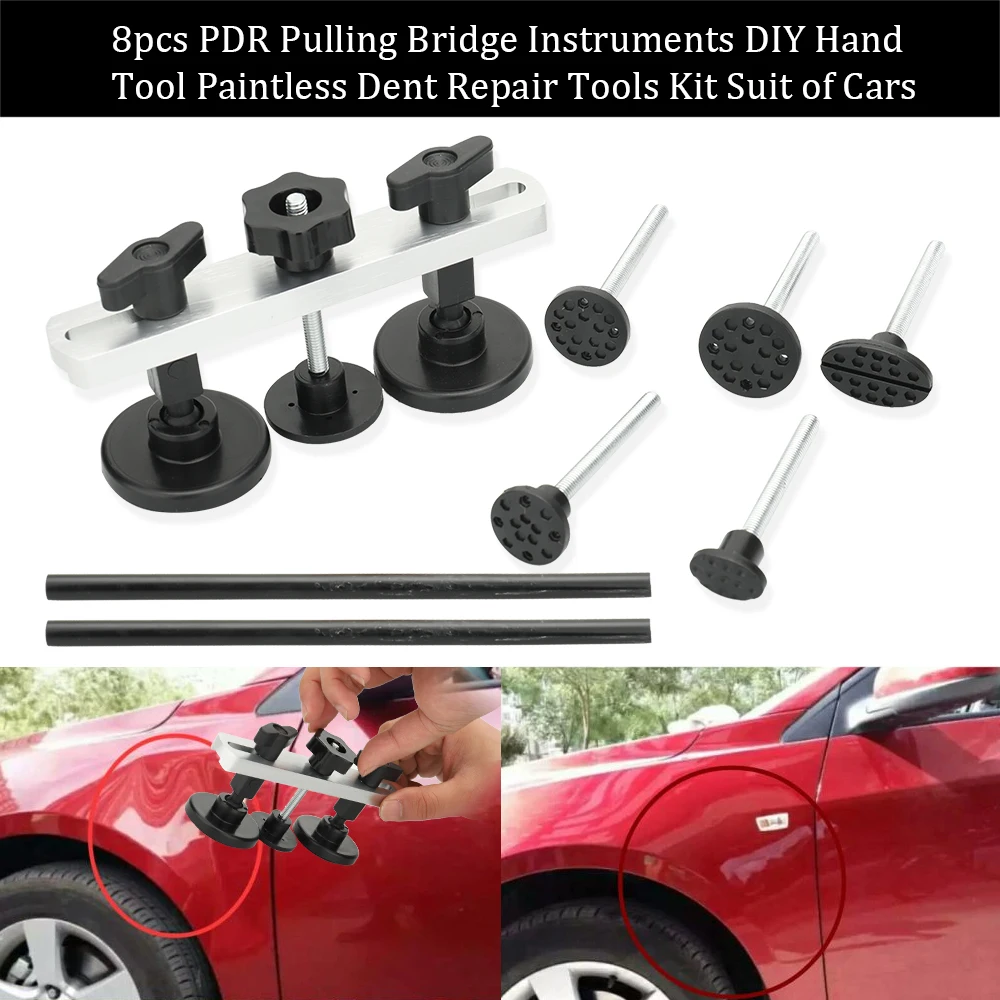 8pcs Pulling Bridge Instruments DIY Hand Tool Paintless Dent Repair Tools Kit Suit of Cars
8pcs Pulling Bridge Instruments DIY Hand Tool Paintless Dent Repair Tools Kit Suit of Cars