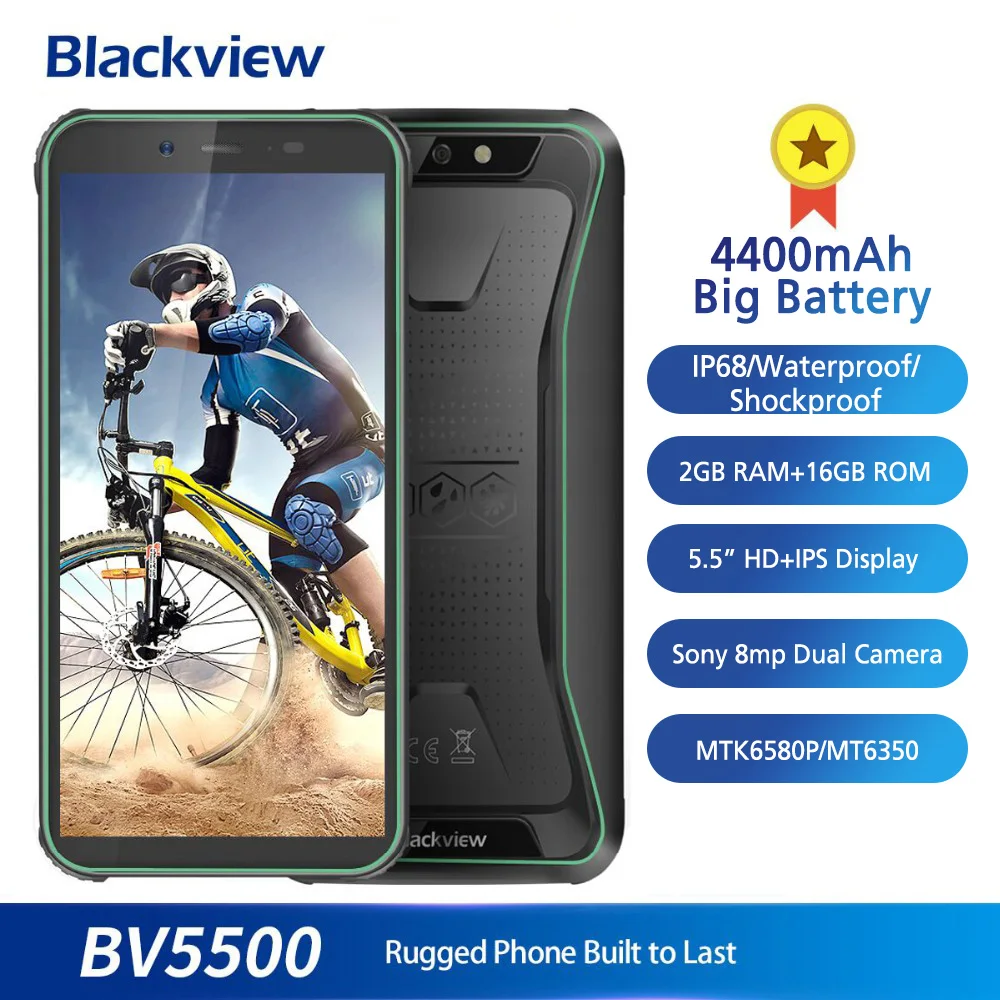 Blackview BV5500 5 дюймовый 18:9 экран мобильный телефон IP68 Водонепроницаемый 2 ГБ + 16 Гб 4400
