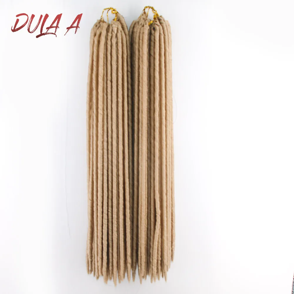 Dula A искусственные локоны плетеные крючком волосы 18 'པ пряди/упаковка