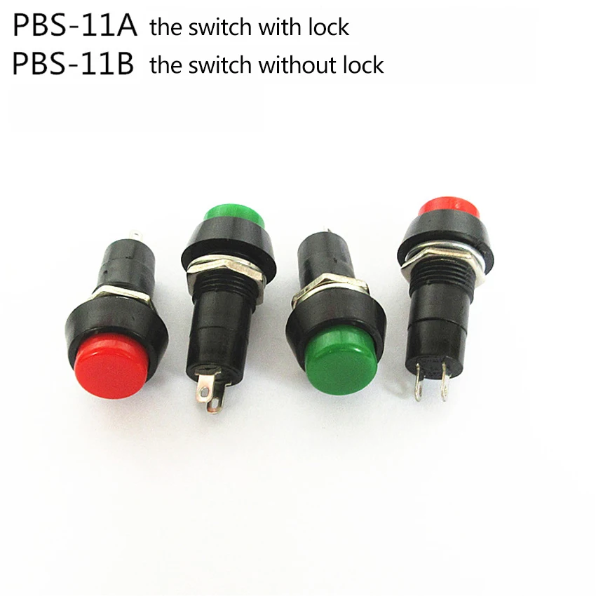 5pc/set 12mm Plastic Push Button Switch Self-locking/ Switchs mounting hole 3A 150 V PBS-11A PBS-11B PIN
5pc/set 12mm Plastic Push Button Switch Self-locking/ Switchs mounting hole 3A 150 V PBS-11A PBS-11B PIN