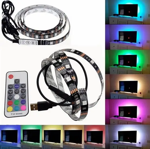 DC5V USB LED strip 5050 RGB Flexible Light 1M 2M TV Background Lighting RGB LED strip Adhesive Tape IP20 / IP65 waterproof
DC5V USB LED strip 5050 RGB Flexible Light 1M 2M TV Background Lighting RGB LED strip Adhesive Tape IP20 / IP65 waterproof