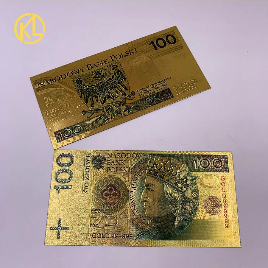 1pc Golden colored 24K Gold Plated Poland Fake Souvenir Banknote 100PLN for game playing and collection
1pc Golden colored 24K Gold Plated Poland Fake Souvenir Banknote 100PLN for game playing and collection