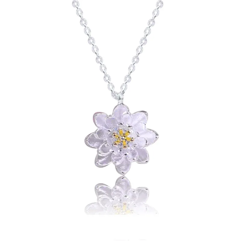 Женское ожерелье из серебра 925 пробы с подсолнухом 2 цвета|fashion necklace|necklace fashionnecklace