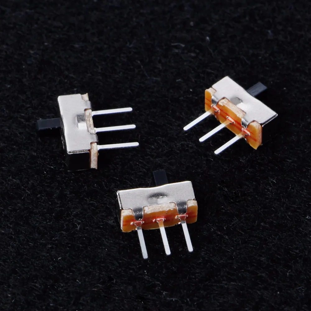10 шт. 2 положения вкл/выкл SPDT 1P2T 3 Pin PCB панель Мини Вертикальный скользящий