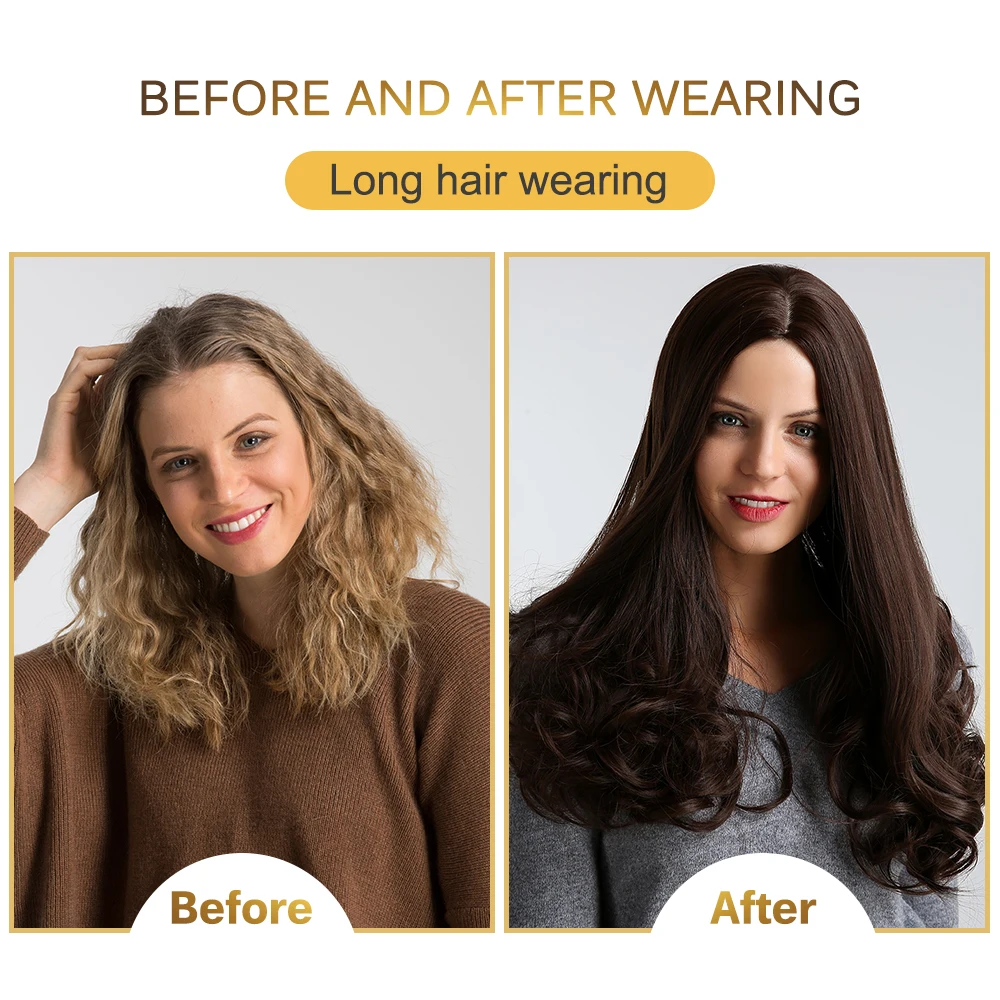Element Long Synthetic Wig Natural Wave Middle Side Parting Dark Brown Color Heat Resistant Hair Wigs for Women
Element Long Synthetic Wig Natural Wave Middle Side Parting Dark Brown Color Heat Resistant Hair Wigs for Women