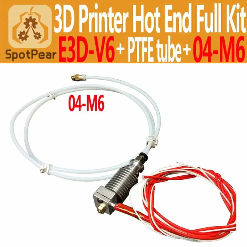 

3d printer print head E3D-V6 Hot End Kit Bowden/RepRap extruder parts accessories Long distance print head+ PTFT tube+04-M6