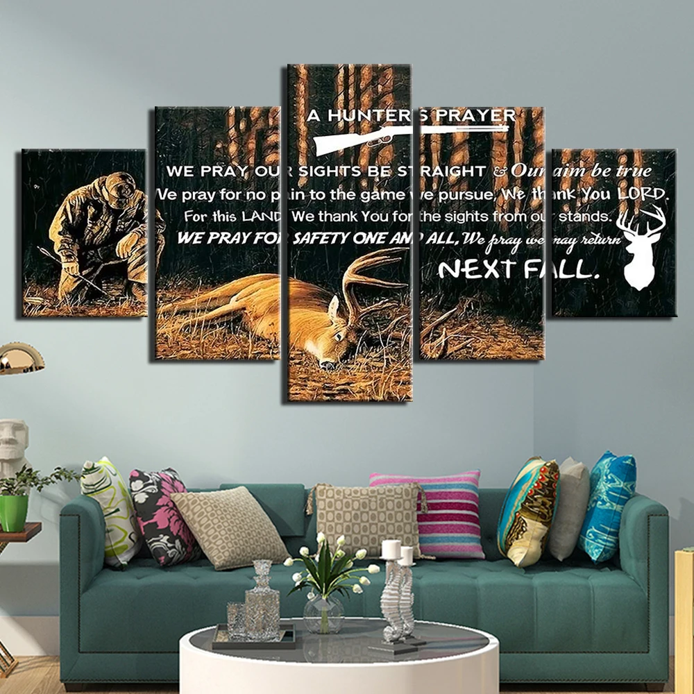 HD print 5 piece canvas Inspirational quote hunter prayer painting wall painting posters wall art 5 panel framework modular
HD print 5 piece canvas Inspirational quote hunter prayer painting wall painting posters wall art 5 panel framework modular