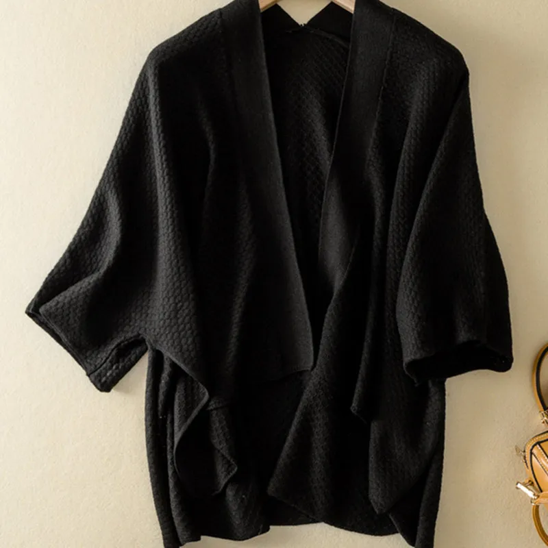 BARESKIY spring and summer women's new short loose knit cardigan wool shawl jacket stretch shirt sweater knit shirt thin section
BARESKIY spring and summer women's new short loose knit cardigan wool shawl jacket stretch shirt sweater knit shirt thin section