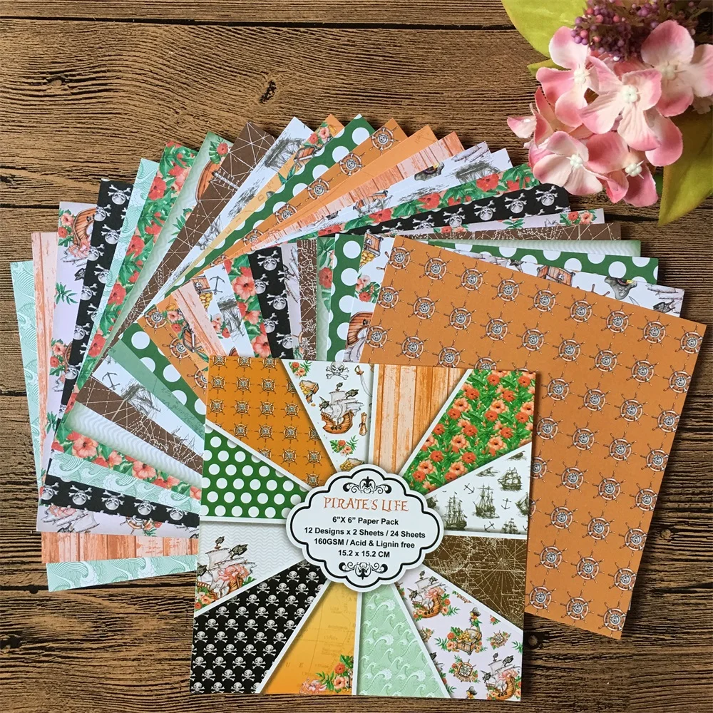 24pcs/Pack 6*6inch 15.2cm Pirate S Life Patterned Paper Pack for Scrapbooking DIY Happy Planner Card Making Journal Project
24pcs/Pack 6*6inch 15.2cm Pirate S Life Patterned Paper Pack for Scrapbooking DIY Happy Planner Card Making Journal Project