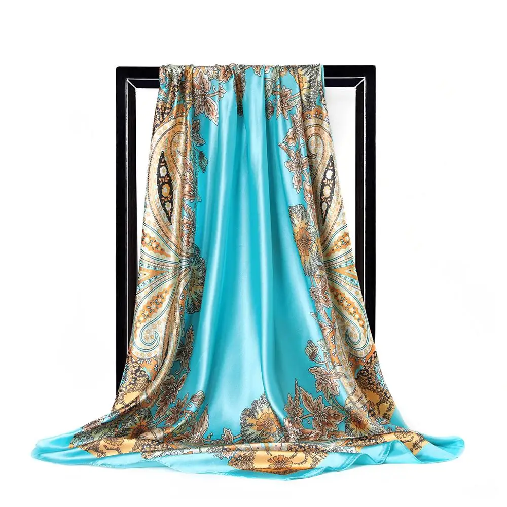 Fashion Silk Scarves for Women Print Satin Scarf Female 90x90cm Square Shawls Large Bandana for Head Hijab Scarfs For Ladies
Fashion Silk Scarves for Women Print Satin Scarf Female 90x90cm Square Shawls Large Bandana for Head Hijab Scarfs For Ladies
